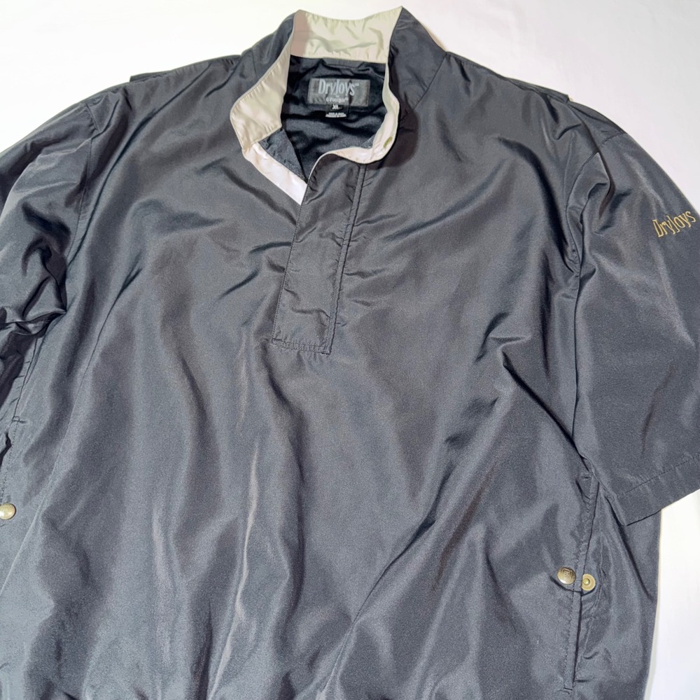 FootJoy‎ Dryjoys Golf Windbreaker Pullover Mens XL Black Short Sleeve Jacket